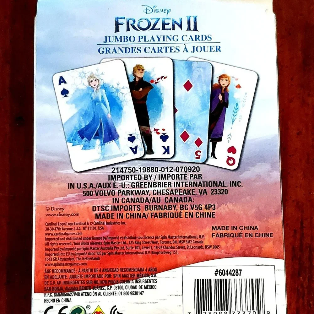 Disney FROZEN II - 54 Pack Jumbo Playing Cards - Brand New and Sealed - Age 4+